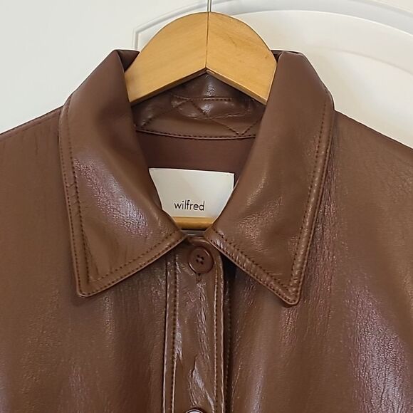 Wilfred The Ganna Vegan Leather Shirt Jacket Brown Size M - Picture 8 of 16
